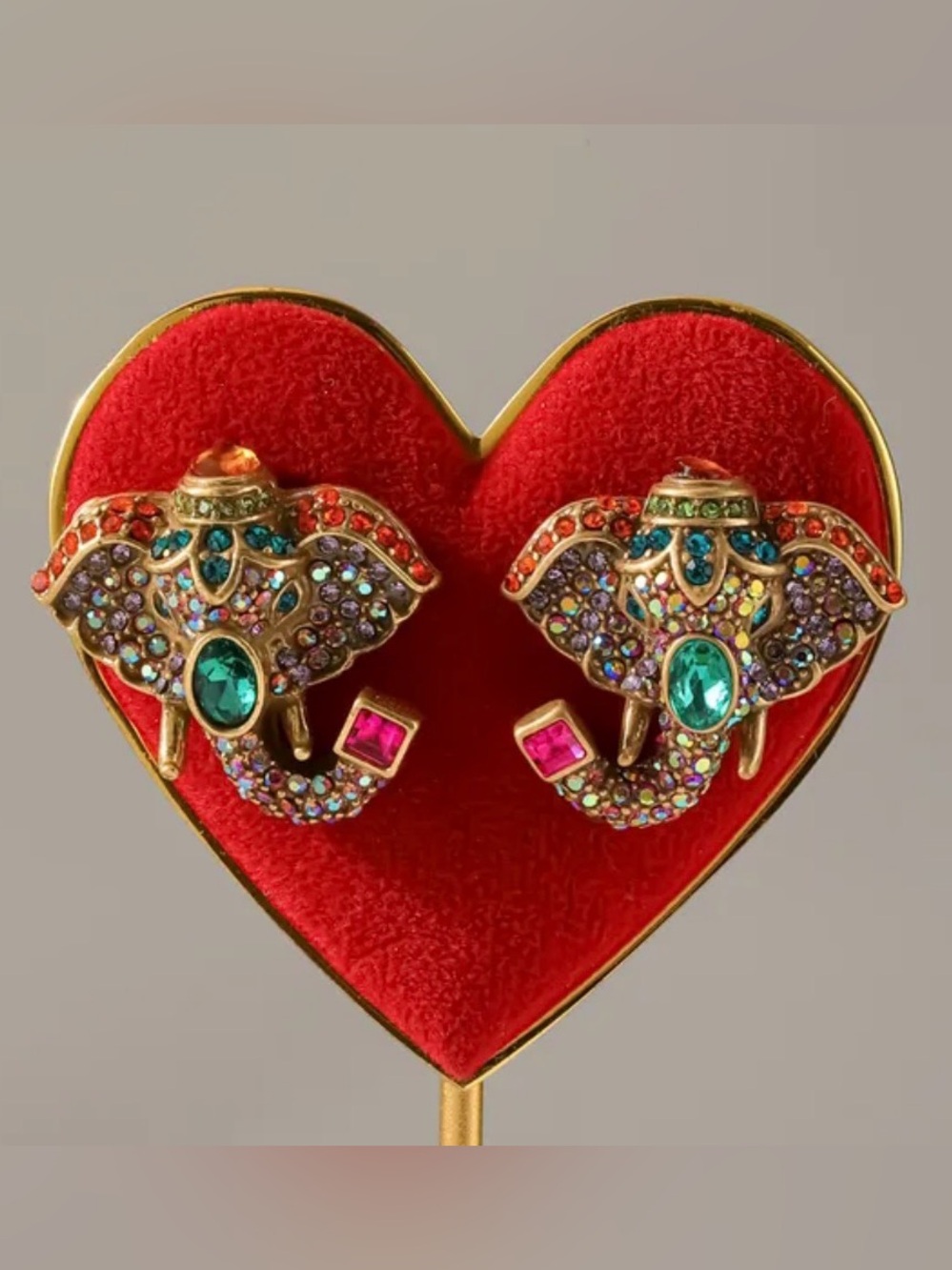 Sparkling Multicolor Elephant Statement Earrings